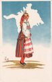 Девушка в народном костюме Хийумаа. Почтовая карточка по рисунку Карла Гершельмана.jpg