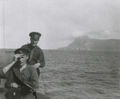 «Китобой», Гибралтар, 9.10.1920. На мостике впереди лейтенат Н.И. Бобарыков, позади мичман А.Б. Лесгафт.jpg